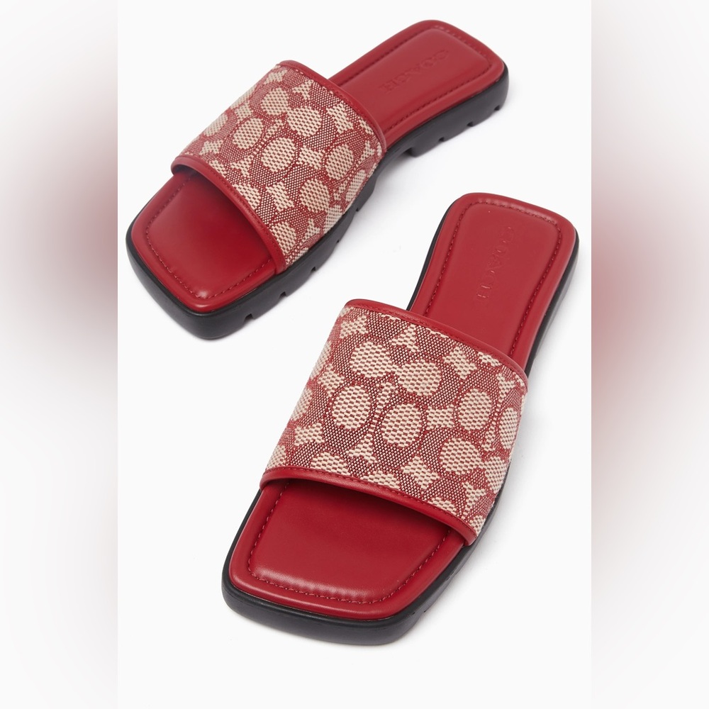 ♥️❤️♥️ Coach Florence Sandal In Signature Textile Jacquard size 8